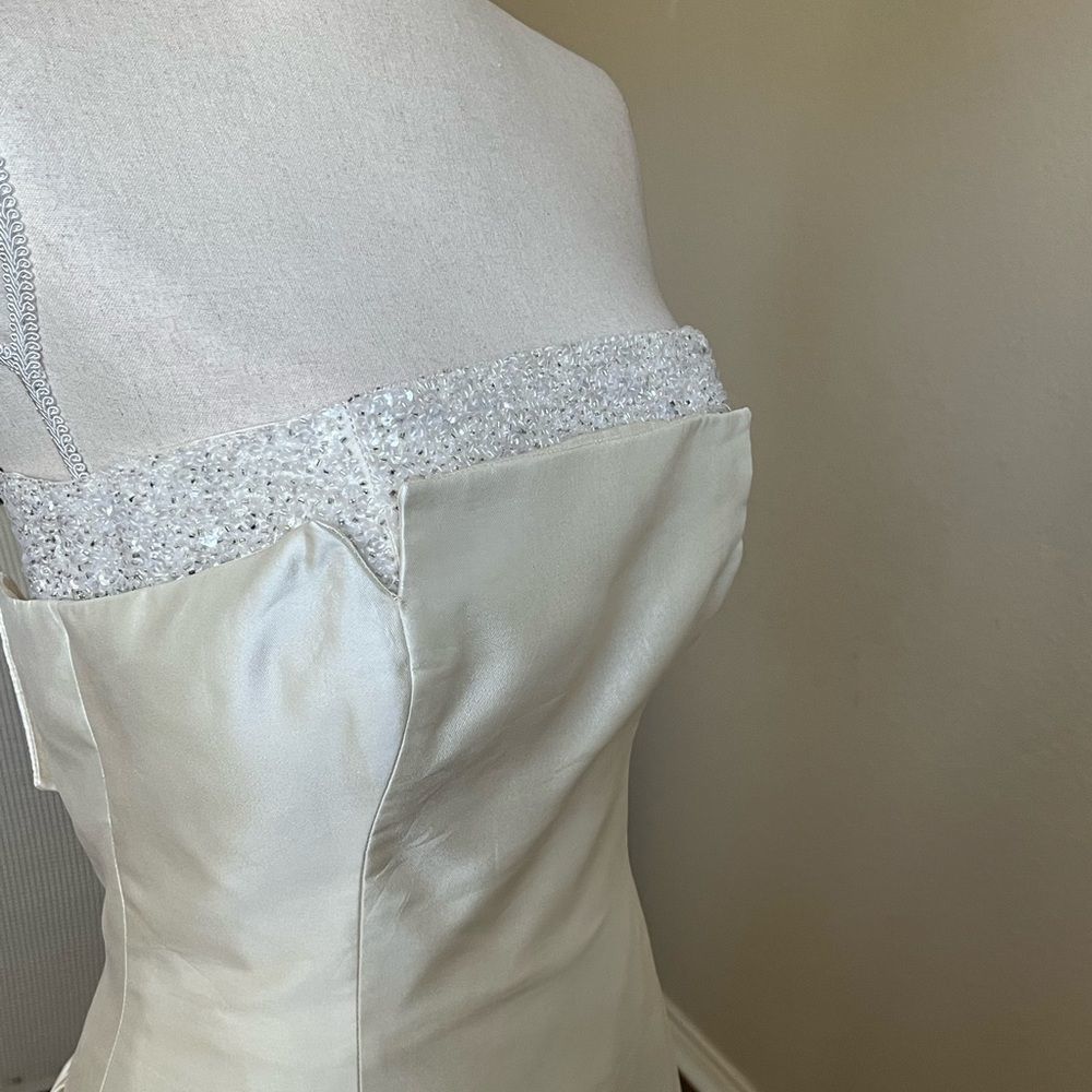 Pronovias Silk Wedding Dress with Bustled Train Size 10 - Picture 2 of 10
